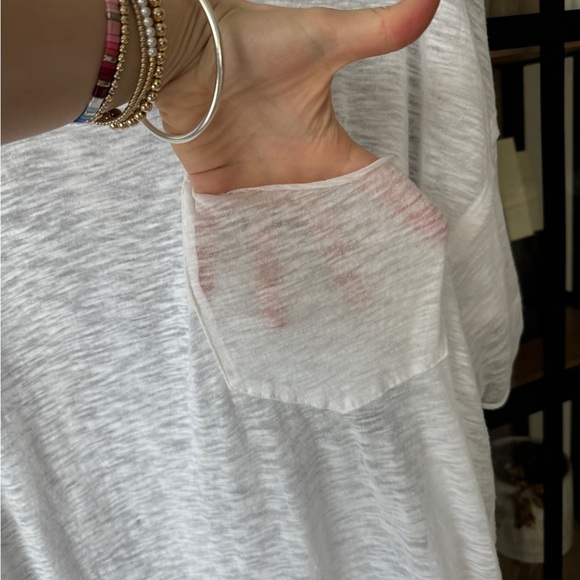 Free People tee oversized Care All I Need we the free scoop short sleeve pocket - Picture 5 of 10